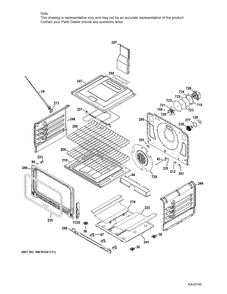 LOWER OVEN Diagram and Parts List for CCGS990SET9SS  General Electric Range