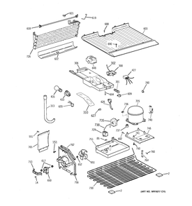 UNIT PARTS Diagram and Parts List for MTS18BBMERWW  General Electric Refrigerator