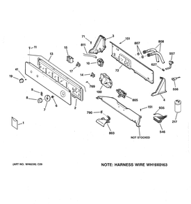 CONTROLS & BACKSPLASH Diagram and Parts List for GKSR2110B2WW  General Electric Washer