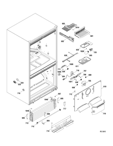 FZ SECTION Diagram and Parts List for PDRF0MBXARWW  General Electric Refrigerator