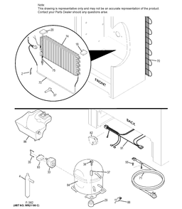 MACHINE COMPARTMENT Diagram and Parts List for FUF14DHBRWW  General Electric Freezer