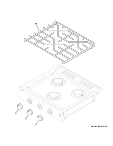 Control Panel And Cooktop Diagram and Parts List for PLU621DT1BB  General Electric Cooktop