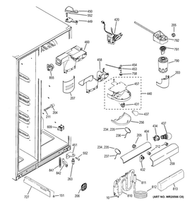 Fresh Food Section Diagram and Parts List for GSS23HGHBCBB  General Electric Refrigerator