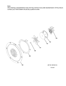 CONVECTION FAN Diagram and Parts List for CCGS986EEL1DS  General Electric Range