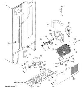 Machine Compartmen Diagram and Parts List for GTH20SBBASS  General Electric Refrigerator