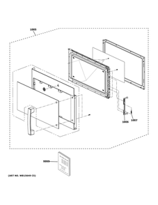 Door Parts Diagram and Parts List for JNM7196DK5BB  General Electric Microwave