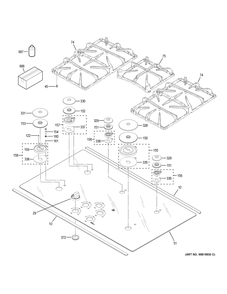 CONTROL PANEL & COOKTOP Diagram and Parts List for JGP5536SL1SS  General Electric Cooktop