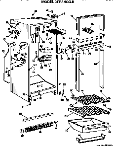 Cabinet Parts Diagram and Parts List for CTF14CGB  Hotpoint Refrigerator