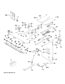 Gas And Burner Parts Diagram and Parts List for JGB860DEJ7WW  General Electric Range