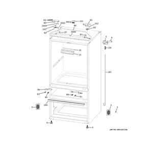 Case Parts Diagram and Parts List for PVD28BYNIFS  General Electric Refrigerator