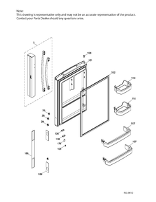 FF DOOR LT Diagram and Parts List for DSRS3KGXGFGS  General Electric Refrigerator