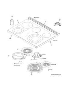 COOKTOP Diagram and Parts List for PS960BL1TS  General Electric Range