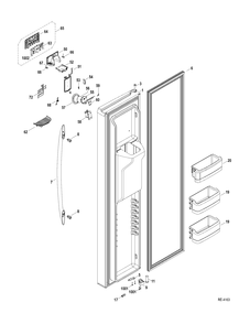 FZ DOOR Diagram and Parts List for PSRS6PGZADSS  General Electric Refrigerator