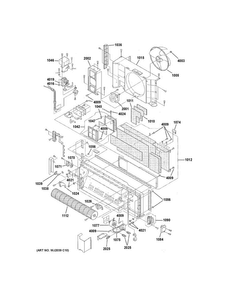 Motor & Chassis Parts Diagram and Parts List for AZ61H07EABM2  General Electric Air Conditioner