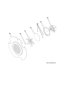 CONVECTION FAN Diagram and Parts List for PGB980ZEJ4SS  General Electric Range