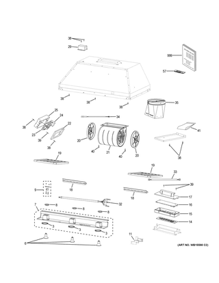 Part Location Diagram of WB18X40778 GE CONTROL BOARD