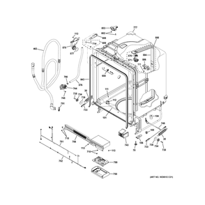 Body Parts Diagram and Parts List for GDT585HYY0FS  General Electric Dishwasher