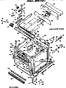 Lower Oven Diagram and Parts List for JKP37G*L1WG  General Electric Wall Oven