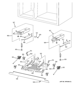 Cabinet Parts Diagram and Parts List for PSB42LGRWV  General Electric Refrigerator
