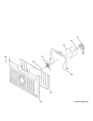 Part Location Diagram of WB26X29518 GE CONVECTION MOTOR