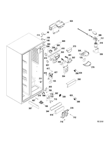 FF SECTION Diagram and Parts List for GSRC3QGXAFBB  General Electric Refrigerator