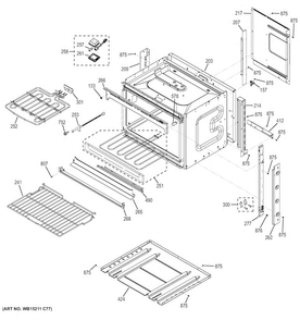 Body Parts Diagram and Parts List for JK3000DF3CC  General Electric Wall Oven