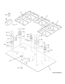 CONTROL PANEL & COOKTOP Diagram and Parts List for JGP5536DL1BB  General Electric Cooktop