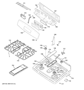 Part Location Diagram of WB36X20227 GE TRIM CONTROL