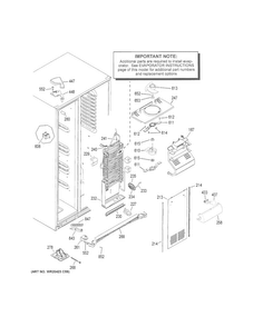 Freezer Section Diagram and Parts List for GSS25LSLECSS  General Electric Refrigerator