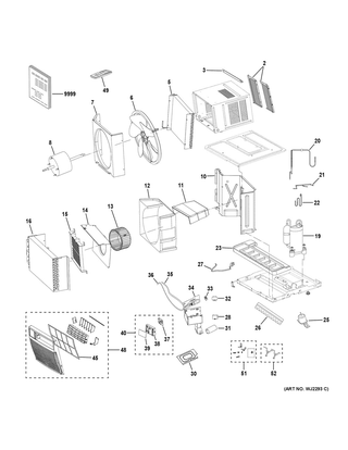 Room Air Conditioner Diagram and Parts List for AEE08ATL3  General Electric Air Conditioner