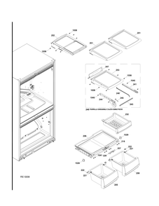 FF SHELVES Diagram and Parts List for PFSF0MFZJBB  General Electric Refrigerator