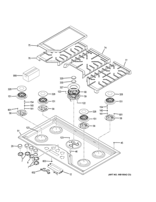 Part Location Diagram of WB16X32876 GE Inner Cap (Brass)