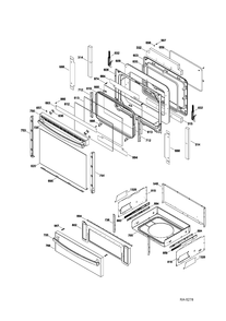 DOOR & DRAWER Diagram and Parts List for JCB840DF1WW  General Electric Range
