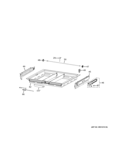 Cafe Convertible Shelves Diagram and Parts List for CVE28DM5NDS5  General Electric Refrigerator