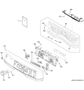 Control Panel Diagram and Parts List for GFDR275EH0MC  General Electric Dryer