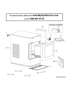 Opal Ice Maker Diagram and Parts List for XPIOX3BC3BT  General Electric Ice Maker