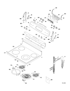 CONTROLS-COOKTOP Diagram and Parts List for JCBP79SP3SS  General Electric Range