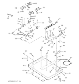 Gas & Burner Parts Diagram and Parts List for JGP940SEK5SS  General Electric Cooktop