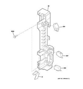 LATCH BOARD PARTS Diagram and Parts List for ZSA1201J1SS  General Electric 