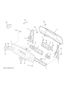 Control Panel Diagram and Parts List for JB620DF4WW  General Electric Range