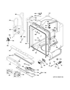 BODY PARTS Diagram and Parts List for GDT545PGJ5BB  General Electric Dishwasher