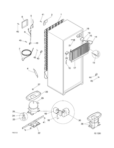 SYSTEM GROUP Diagram and Parts List for FRT18QGFD3  General Electric Refrigerator