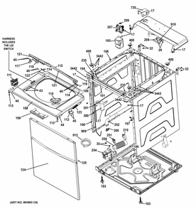 Cabinet 5 Diagram and Parts List for 2661532513  Kenmore Washer Dryer Combo