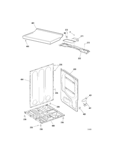 CABINET Diagram and Parts List for HTMX100ED0WW  General Electric Dryer