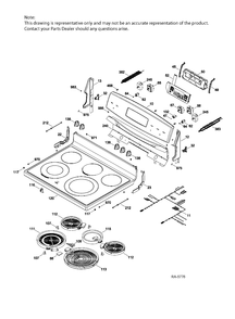 CONTROL PANEL & COOKTOP Diagram and Parts List for JCB840DJ1WW  General Electric Range