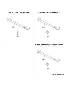 Cafe Customization Diagram and Parts List for CWB713P2N2S1  General Electric Microwave