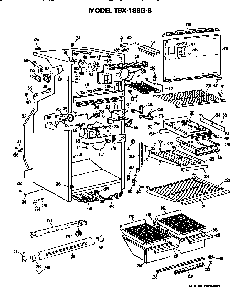 Cabinet Parts Diagram and Parts List for TBX18BGB  General Electric Refrigerator