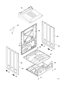 CABINET Diagram and Parts List for PTMX910GMWW0  General Electric Dryer