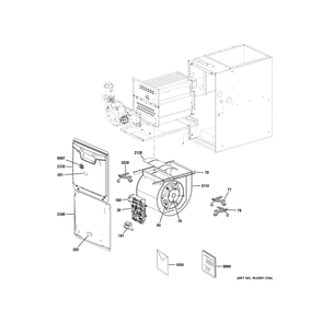 Cabinet (1) Diagram and Parts List for NF97U110V5C52  General Electric Furnace