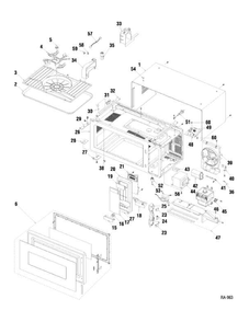 UNIT PARTS Diagram and Parts List for JEM31WYC002  General Electric Microwave